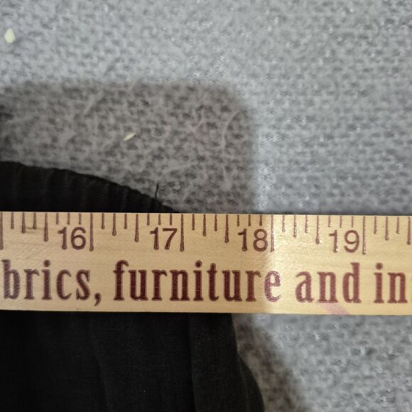 FLAX Women's Black Elastic Waist Linen Pockets Lagenlook Pants Medium - Picture 4 of 6